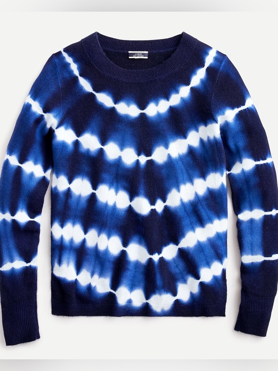 J. Crew Sweaters - J. Crew Cashmere crewneck sweater in navy tie-dye - NTW